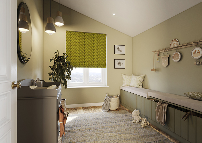Orla Kiely Linear Stem, Olive & Black - Roman Blind - Image 6